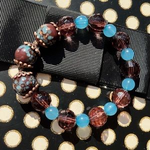 Brown and blue bracelet